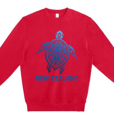 New Zealand Tribal Tattoo Blue Sea Turtle Souvenirs Premium Crewneck Sweatshirt