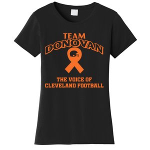 Nathan Zegura Wearing Team Donovan The Voice Of Cleveland Football Women's T-Shirt