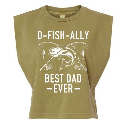 O-Fish-Ally Best Dad Ever Garment-Dyed Women's Muscle Tee