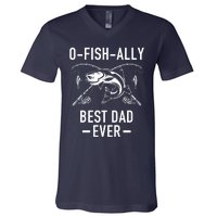 O-Fish-Ally Best Dad Ever V-Neck T-Shirt