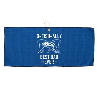 O-Fish-Ally Best Dad Ever Large Microfiber Waffle Golf Towel