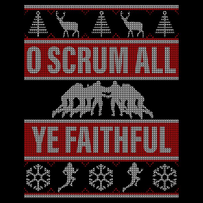 O Scrum All Ye Faithful Ugly Christmas Sweater USA-Made Doggie Bandana