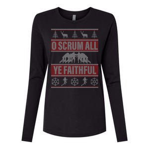 O Scrum All Ye Faithful Ugly Christmas Sweater Womens Cotton Relaxed Long Sleeve T-Shirt