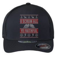 O Scrum All Ye Faithful Ugly Christmas Sweater Flexfit Unipanel Trucker Cap