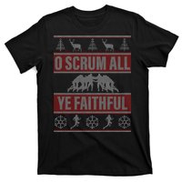 O Scrum All Ye Faithful Ugly Christmas Sweater T-Shirt