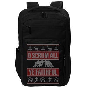 O Scrum All Ye Faithful Ugly Christmas Sweater Impact Tech Backpack