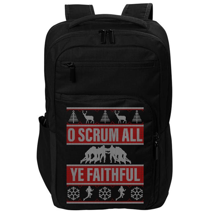 O Scrum All Ye Faithful Ugly Christmas Sweater Impact Tech Backpack