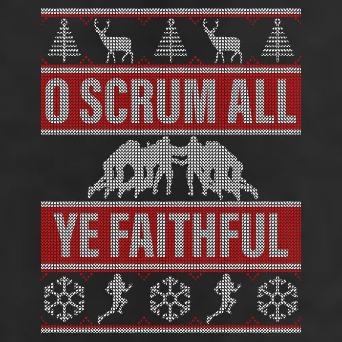 O Scrum All Ye Faithful Ugly Christmas Sweater Adult Drive Performance Visor