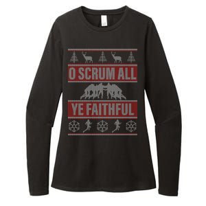 O Scrum All Ye Faithful Ugly Christmas Sweater Womens CVC Long Sleeve Shirt