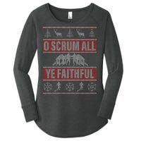 O Scrum All Ye Faithful Ugly Christmas Sweater Women's Perfect Tri Tunic Long Sleeve Shirt