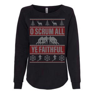 O Scrum All Ye Faithful Ugly Christmas Sweater Womens California Wash Sweatshirt