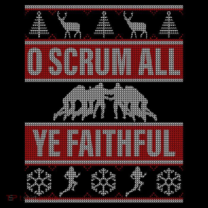 O Scrum All Ye Faithful Ugly Christmas Sweater Baby Bodysuit