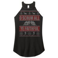 O Scrum All Ye Faithful Ugly Christmas Sweater Women's Perfect Tri Rocker Tank