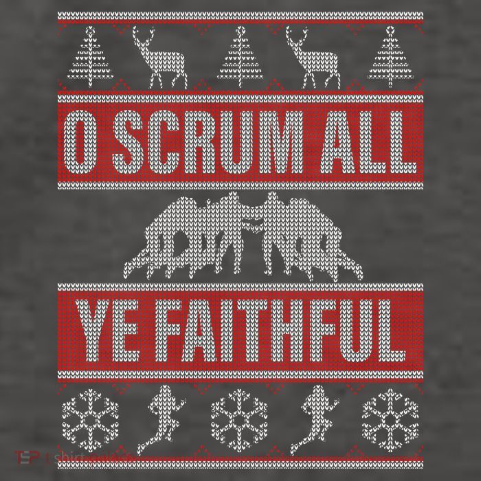 O Scrum All Ye Faithful Ugly Christmas Sweater Vector Backpack