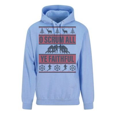 O Scrum All Ye Faithful Ugly Christmas Sweater Unisex Surf Hoodie