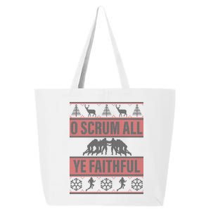 O Scrum All Ye Faithful Ugly Christmas Sweater 25L Jumbo Tote