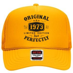 Original 1973 50 Years Old 50th Birthday Gifts High Crown Mesh Back Trucker Hat