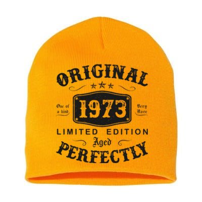 Original 1973 50 Years Old 50th Birthday Gifts Short Acrylic Beanie