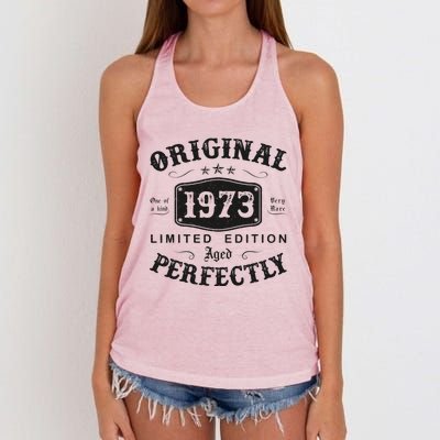 Original 1973 50 Years Old 50th Birthday Gifts Women's Knotted Racerback Tank