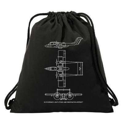 Ov 10 American Aircraft Construction Plan Scheme Drawstring Bag
