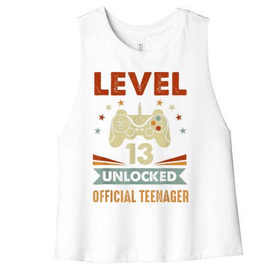 Officialnager 13th Birthday Level 13 Unlocked Women's Racerback Cropped Tank