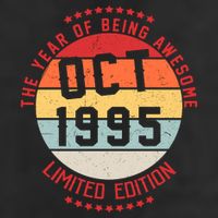 Oct 1995 Birthday The Year Of Being Awesome Gift 7 Panel Mesh Trucker Snapback Hat