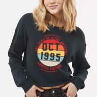 Oct 1995 Birthday The Year Of Being Awesome Gift Cropped Pullover Crew