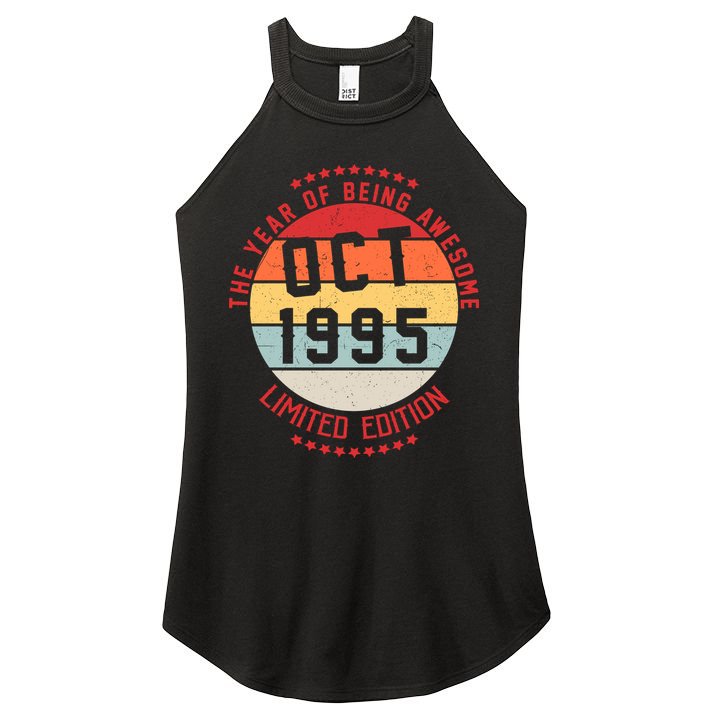 Oct 1995 Birthday The Year Of Being Awesome Gift Women's Perfect Tri Rocker Tank