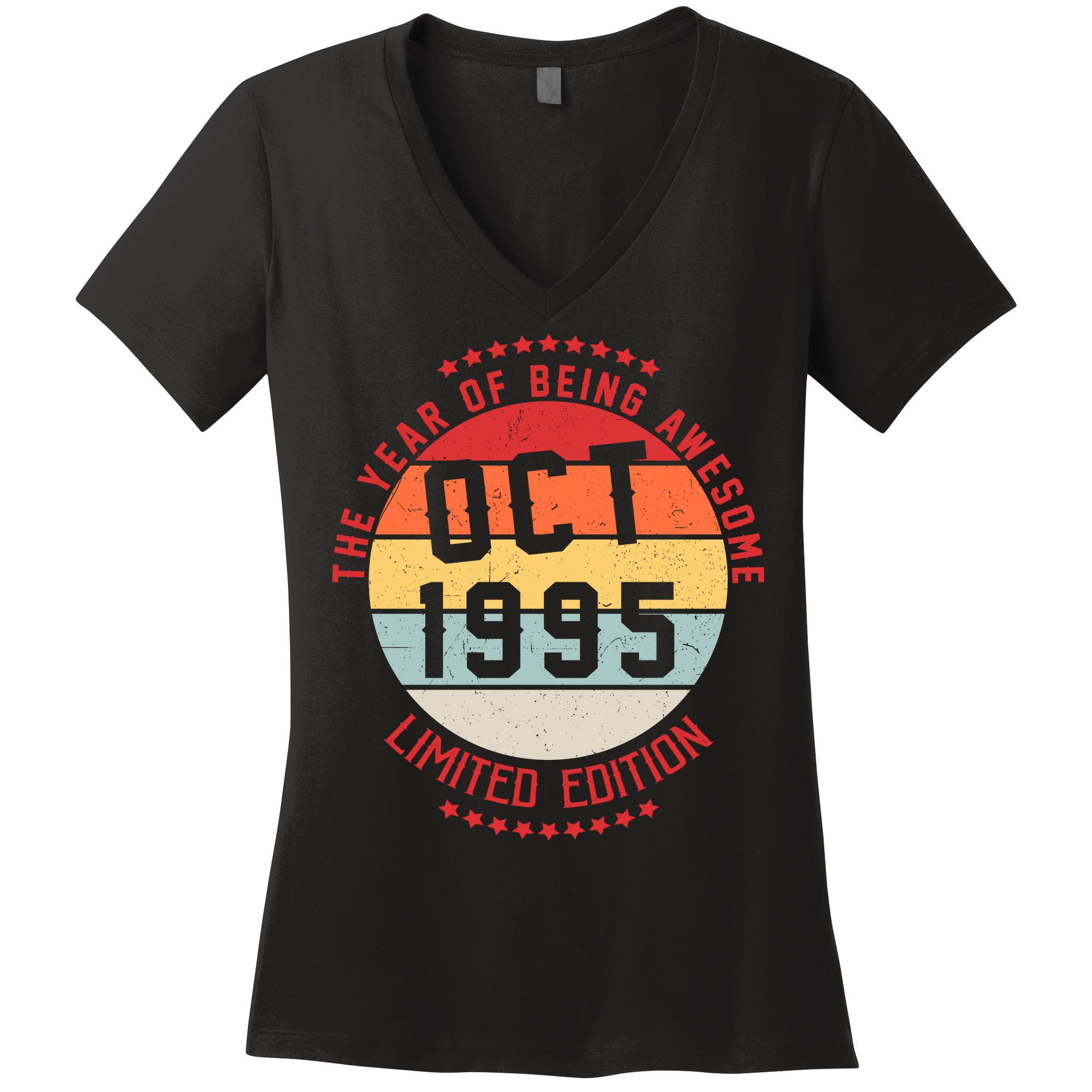 Oct 1995 Birthday The Year Of Being Awesome Gift Women's V-Neck T-Shirt