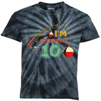 Ofishally 10 Cute 10th Birthday Fishing Gift Ten Year Old Kids Tie-Dye T-Shirt