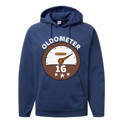 Oldometer 16 Gift Performance Fleece Hoodie