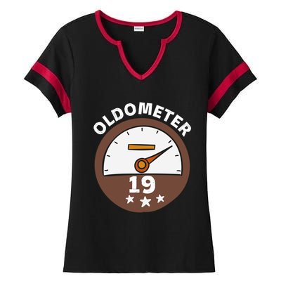 Oldometer 19 Gift Ladies Halftime Notch Neck Tee