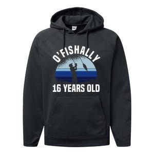 Ofishally 16 Years Old Fisherman 16th Birthday Fishing Performance Fleece Hoodie