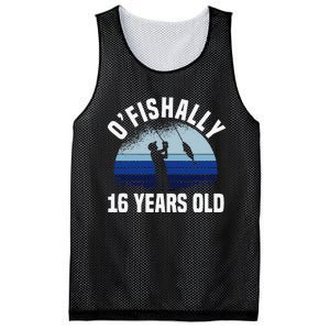 Ofishally 16 Years Old Fisherman 16th Birthday Fishing Mesh Reversible Basketball Jersey Tank