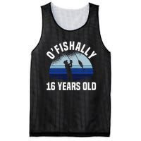 Ofishally 16 Years Old Fisherman 16th Birthday Fishing Mesh Reversible Basketball Jersey Tank