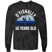 Ofishally 16 Years Old Fisherman 16th Birthday Fishing Tie-Dye Long Sleeve Shirt