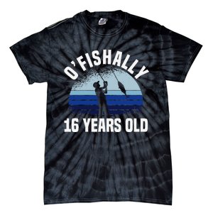 Ofishally 16 Years Old Fisherman 16th Birthday Fishing Tie-Dye T-Shirt