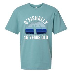 Ofishally 16 Years Old Fisherman 16th Birthday Fishing Sueded Cloud Jersey T-Shirt