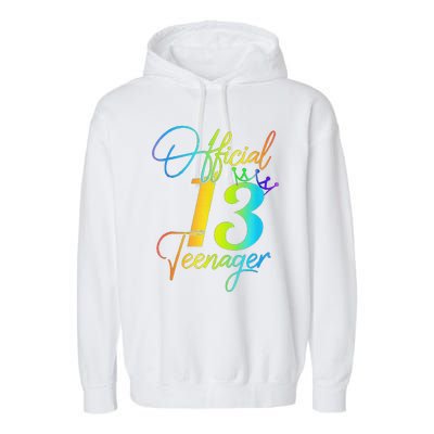 Officenager 13 Years Old 13th Birthday Gifts Garment-Dyed Fleece Hoodie