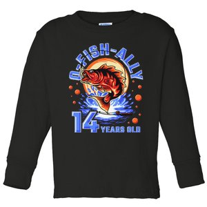 OFishAlly 14 Years Oldns 14th Birthday Fishing Toddler Long Sleeve Shirt