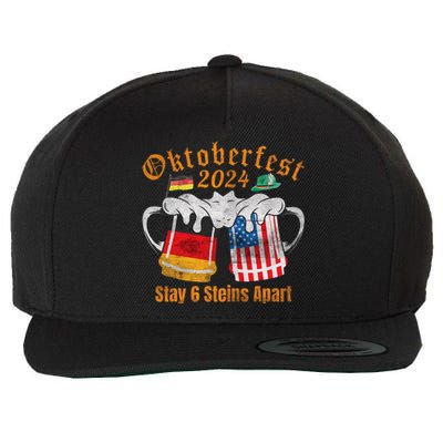 Oktoberfest 2024 6 Stein Apart Beer October Funny Drinking Wool Snapback Cap