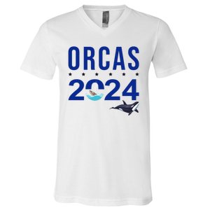 Orcas 2024 Awareness V-Neck T-Shirt