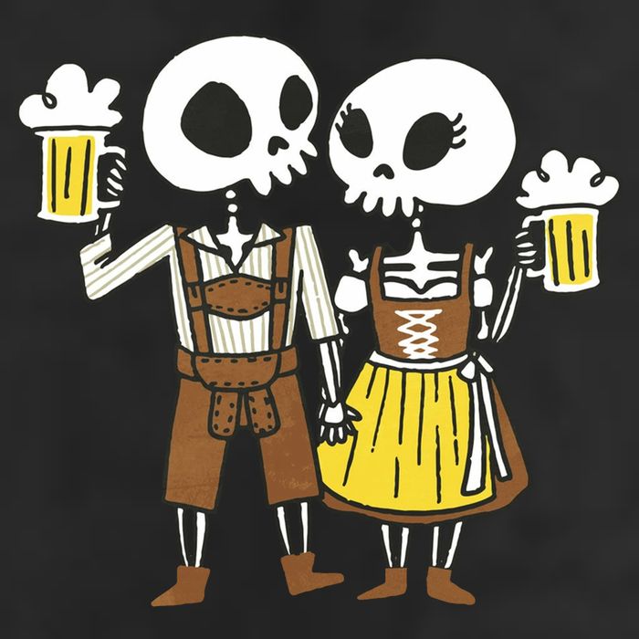 Oktoberfest 2023 Beer Drinking Skeleton Couple Cool Comfort Performance Bucket Hat