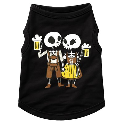 Oktoberfest 2023 Beer Drinking Skeleton Couple Doggie Tank