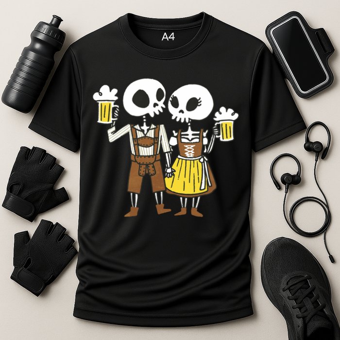 Oktoberfest 2023 Beer Drinking Skeleton Couple Performance Shirt