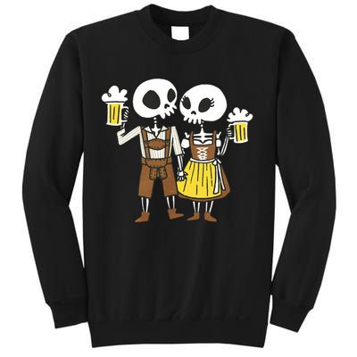 Oktoberfest 2023 Beer Drinking Skeleton Couple Sweatshirt