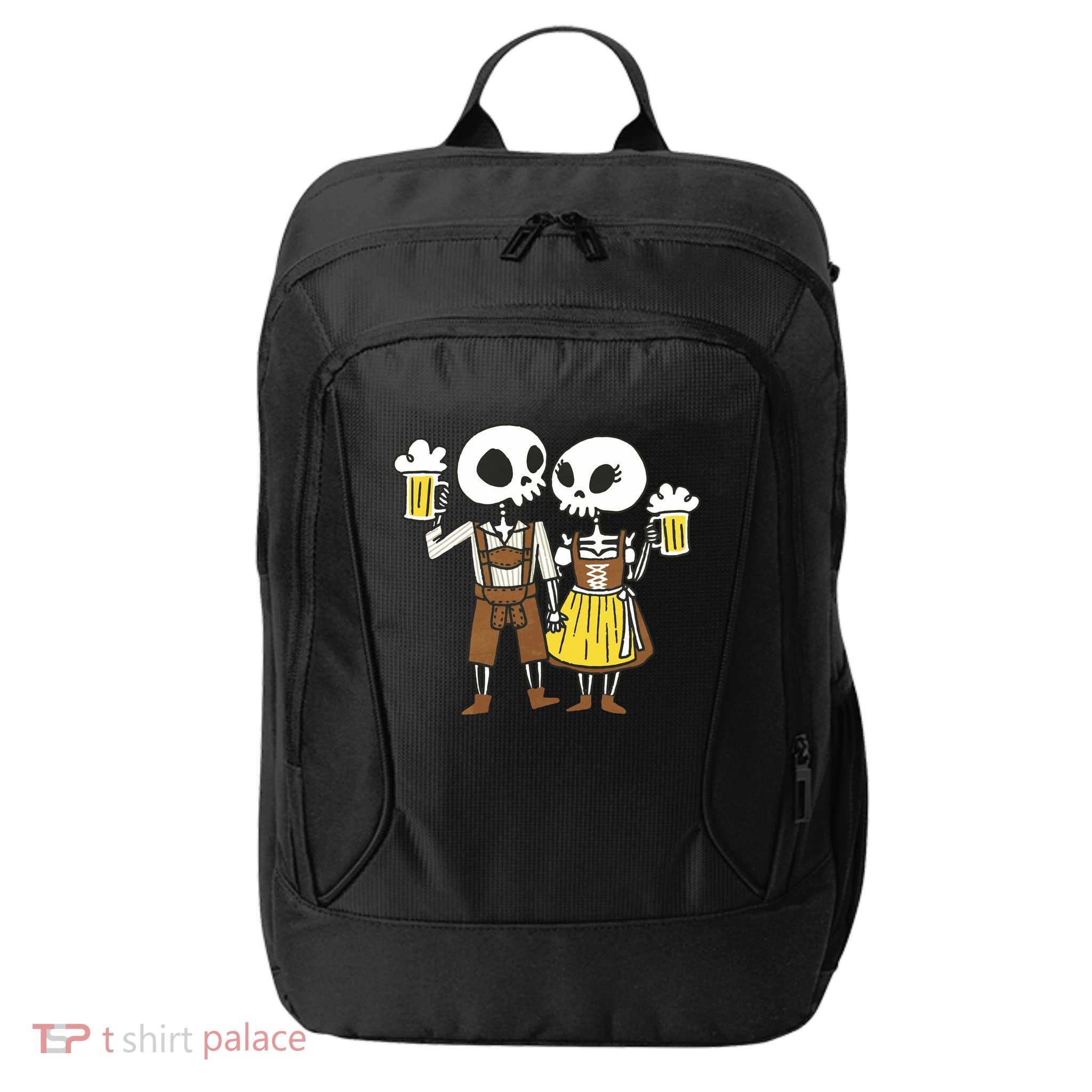 Oktoberfest 2023 Beer Drinking Skeleton Couple City Backpack