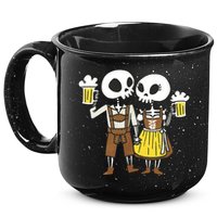 Oktoberfest 2023 Beer Drinking Skeleton Couple 15oz Campfire Ceramic Mug