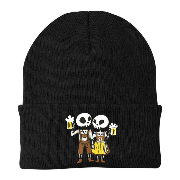 Oktoberfest 2023 Beer Drinking Skeleton Couple Beanie