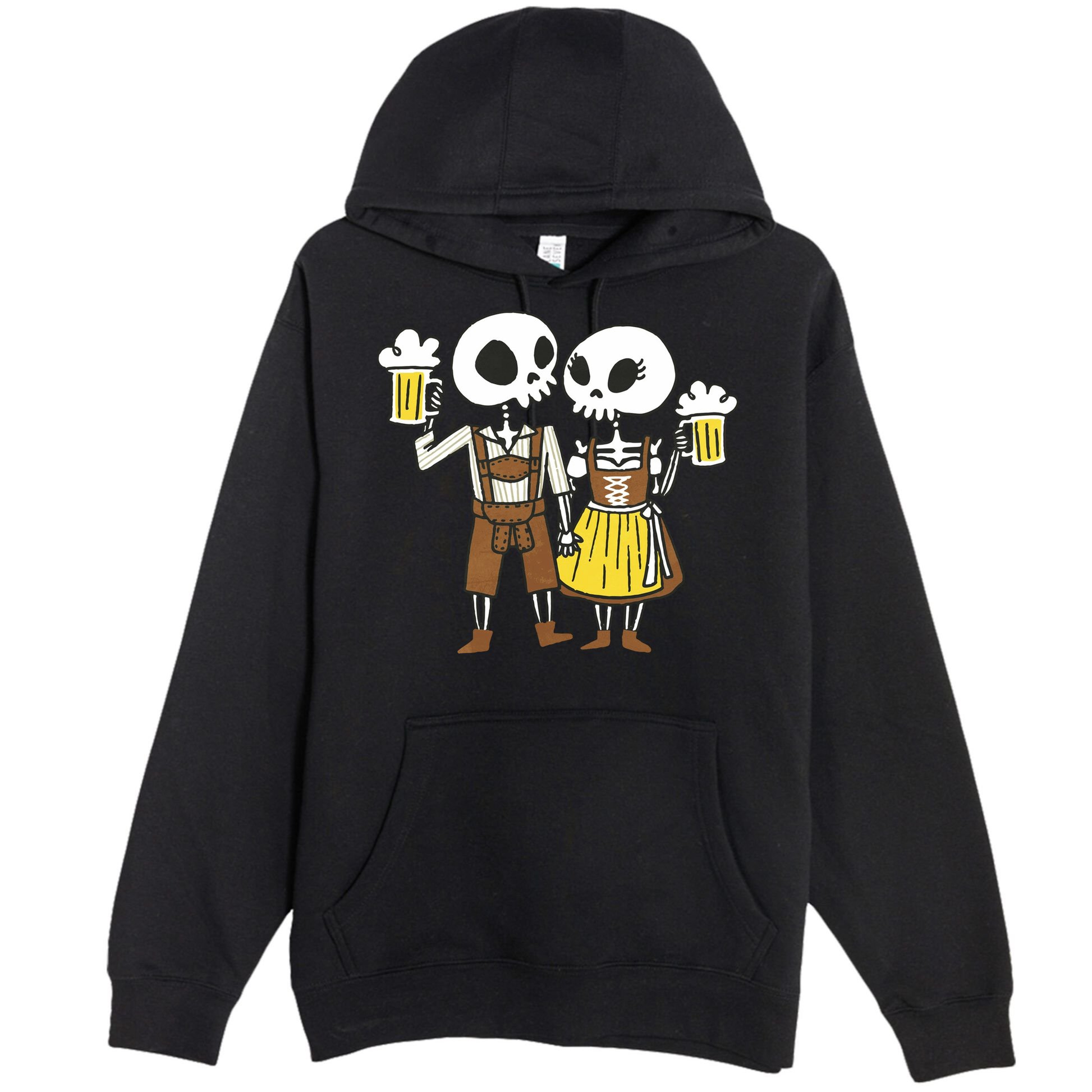 Oktoberfest 2023 Beer Drinking Skeleton Couple Premium Pullover Hoodie